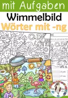Vorschau - Arbeitsblätter - Wimmelbild - Wörter mit -ng - mit vielen Aufgaben - Deckblatt