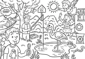 Vorschau - Arbeitsblätter - Wimmelbild - Wörter mit -ng - mit vielen Aufgaben - Seite 2