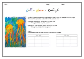 Vorschau - Arbeitsblätter - Kalt-Warm-Kontrast, Qualle, Wasserfarben - Seite 2