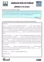 Aperçu - Feuilles d'exercices - MESSAGE SUR UN FORUM – ATELIERS À LA CANTINE (Conjugaison) - Page 2