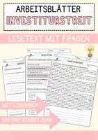 Vorschau - Arbeitsblätter - Investiturstreit Arbeitsblätter mit Fragen + Lösungen Lesetext - Deckblatt