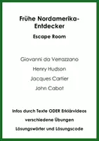 Vorschau - Arbeitsblätter - Frühe Nordamerika-Entdecker (Escape Room) - Deckblatt