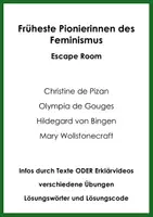 Vorschau - Arbeitsblätter - Früheste Pionierinnen des Feminismus (Escape Room) - Deckblatt