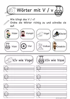 Vorschau - Arbeitsblätter - Wörter mit V/v - Buchstabeneinführung (Klasse 1/2) - Seite 3
