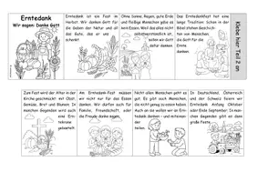 Vorschau - Arbeitsblätter - Erntedank - Leporello (2 Versionen; 3fach differenziert) und Arbeitsblatt - Deckblatt
