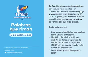 Vista previa - Juegos / Gamificación - Tarjetas con palagras que riman y Guía metodológica - Portada