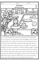 Vorschau - Arbeitsblätter - Summer - Read & Colour - Seite 1