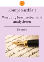 Vorschau - Arbeitsblätter - Kompetenzblatt: Werbung beschreiben und analysieren - Deckblatt