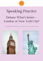 Vorschau - Arbeitsblätter - Speaking Practice: What's better - London or New York? - Deckblatt