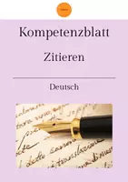 Vorschau - Arbeitsblätter - Kompetenzblatt: Zitieren - Deckblatt