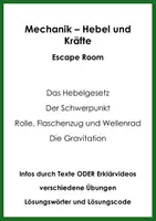 Vorschau - Arbeitsblätter - Mechanik – Hebel und Kräfte (Escape Room) - Deckblatt