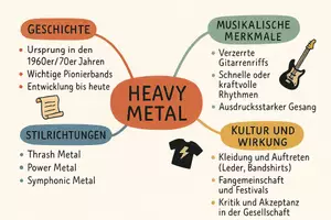 Vorschau - Arbeitsblätter - AB mit Fragen zum Thema "Heavy Metal" + Lösungsblatt + Mindmap + Infografik - Seite 2