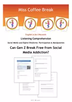 Vorschau - Audio-Dateien - Gen Z and Social Media Addiction (Listening Comprehension / Hörverständnis) - Deckblatt