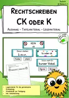 Vorschau - Poster - ck oder k - Aushang - Legematerial - Erarbeitung - Klasse 3-4 - Deckblatt