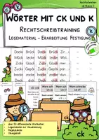 Vorschau - Fördermaterial/Inklusion - Differenziertes Legematerial „ck oder k“ - Einführung und Festigung - Deckblatt