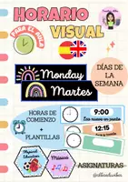 Vista previa - Juegos / Gamificación - Horario escolar visual (inglés/español) - Portada