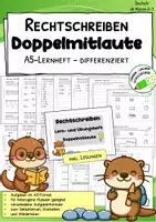 Vorschau - Arbeitsblätter - A5-Lernheft „Doppelmitlaute nach kurzem Selbstlaut“ Erarbeiung & Wiederholung - Arbeitsblätter - Deckblatt