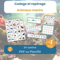 Aperçu - Jeux - CODAGE ET REPERAGE ANIMAUX MARINS - Page de couverture