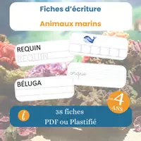 Aperçu - Jeux - LES FICHE D'ECRITURE ANIMAUX MARINS - Page de couverture
