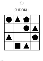 Vorschau - Arbeitsblätter - Sudoku Formen 4x4 mit Lösungen | Kindergarten, Grundschule - Seite 1