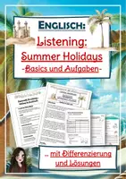 Vorschau - Arbeitsblätter - Listening: My summer holidays (Didaktik, differenzierte Aufgaben, Lösungen) - Deckblatt