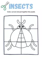 Vorschau - Mal- und Bastelvorlagen - Cutting & Jigsaw Puzzles - Insects - (Englisch) - Seite 1