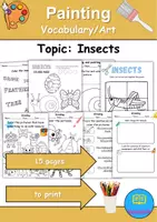 Vorschau - Mal- und Bastelvorlagen - Insects | Anmalen / Painting Englisch - Kunst - Deckblatt