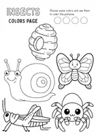 Vorschau - Mal- und Bastelvorlagen - Insects | Anmalen / Painting Englisch - Kunst - Seite 1