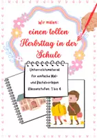 Vorschau - Arbeitsblätter - Malvorlage „Wir malen einen tollen Herbsttag“ – Kreatives Kunstprojekt für Grundschule (Klasse 1–4) - Deckblatt