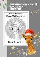 Vorschau - Mal- und Bastelvorlagen - Weihnachten Mandala Giraffe – Ausmalbild für Kinder & Erwachsene - Deckblatt