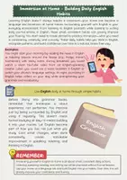 Vorschau - Arbeitsblätter - Englisch Immersion zu Hause: Tägliche Lerngewohnheiten - Seite 1