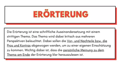Vorschau - Merkblätter - Handout - Erörterung - Deckblatt