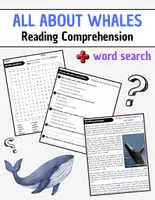 Vorschau - Arbeitsblätter - All About Whales : Reading Comprehension and Word search with Answers.. 3rd, 4th, 5th grade - Deckblatt