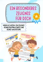 Vorschau - Mal- und Bastelvorlagen - Ein besonderes Zeugnis - Entwicklungszeugnis mit Mutmachern - Deckblatt