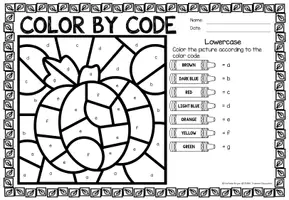 Vista previa - Hojas de trabajo - Color by code letter - Alphabet (Seasons) Letter Recognition | Estaciones Inglés - Bundle (Paquete) - página 1