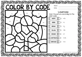 Vista previa - Hojas de trabajo - Color by code letter - Alphabet (Seasons) Letter Recognition | Estaciones Inglés - Bundle (Paquete) - página 2