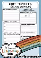 Vorschau - Arbeitsblätter - EXIT TICKETS - für jede Sicherungsphase (englische & deutsche Version) - Deckblatt