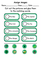 Vorschau - Arbeitsblätter - Stick pictures in the Stick pictures in the right place: Insects - Englisch (Schneiden und Kleben) - Seite 2
