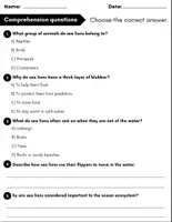 Vorschau - Arbeitsblätter - All About Sea Lions: Reading Comprehension and Word search with Answers.. 3rd, 4th, 5th grade. - Seite 2