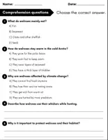 Vorschau - Arbeitsblätter - All About Walruses: Reading Comprehension and Word search with Answers.. 3rd, 4th, 5th grade. - Seite 2