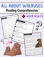 Vorschau - Arbeitsblätter - All About Walruses: Reading Comprehension and Word search with Answers.. 3rd, 4th, 5th grade. - Deckblatt