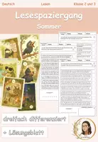 Vorschau - Arbeitsblätter - Lesespaziergang - Sommer - Klasse 2-3 - Deckblatt