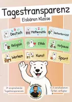 Vorschau - Mal- und Bastelvorlagen - Moderne Tagestransparenz der Eisbären Klasse - Deckblatt