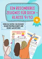 Vorschau - Mal- und Bastelvorlagen - Ein besonderes Zeugnis für dich - Klasse 9/ 10 - Deckblatt