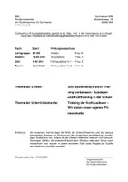 Vorschau - Stundenentwürfe - Examensentwurf Sport Wir entwerfen ein Fitnessstudio - Deckblatt
