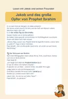 Vorschau - Mal- und Bastelvorlagen - Jakob und das Opfer von Prophet Ibrahim - Lesegeschichte mit Fragen & Ausmalbild - Deckblatt