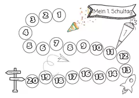 Vorschau - Arbeitsblätter - Freebie: Countdown zum Schulanfang - Seite 1