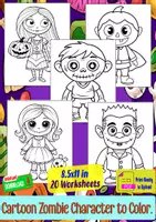 Aperçu - Apprentissages en autonomie - Cartoon Zombie Character to Color - Page de couverture