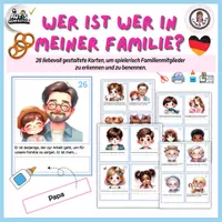 Vorschau - Arbeitsblätter - Familien-Arbeitsblätter Wer bin ich guessing family cards - Deckblatt