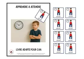 Aperçu - Feuilles d'exercices - Livre Adapté en CAA, Mot de base Attendre - Page de couverture
